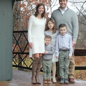 Design History Cable Knit Sweater Dress Ivory S